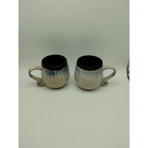 Meritage Brown Blue Mt Lexington Stoneware Coffee Mug 20oz Set Of 2